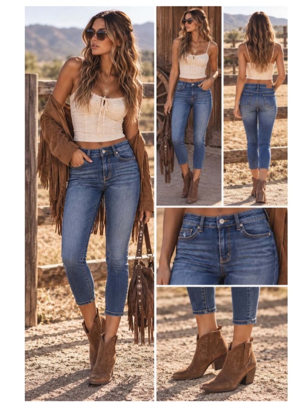 Judy Blue Skinny Fit Capri Stretch Jeans 5/27 Mid Rise Western Cowgirl Denim - Picture 9 of 9